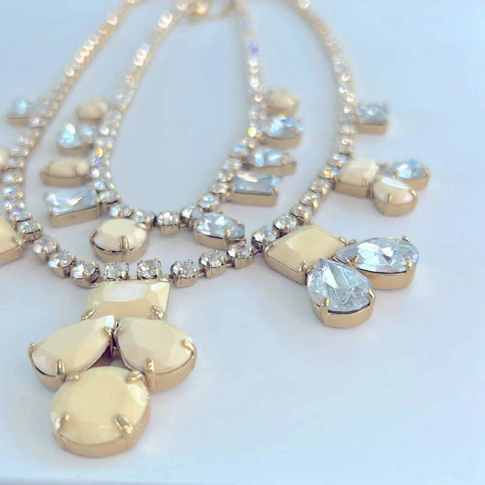Rare Kate Spade Double Layer Secret Garden Rhinestone Statement Necklace